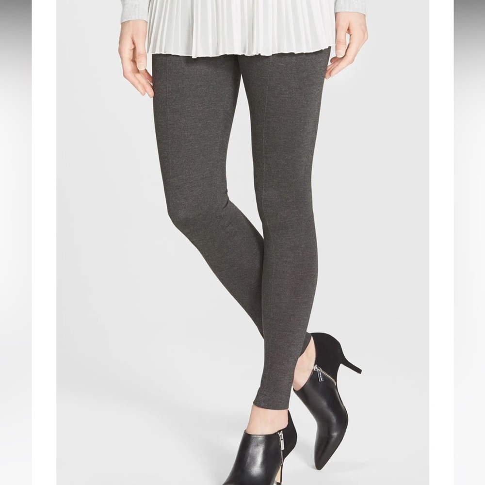 Lysse Center Seam Ponte Slimming Leggings Charcoal Gray Size Small
